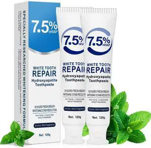 Nano Hydroxyapatite Toothpaste 7.5% (Fluoride-Free), 2Pack Remineralizing & Enamel Protection, Dentist Recommended for Sensitive Teeth & Kids, Refreshing Whitening Toothpaste Nano Hydroxyapatite Toothpaste 7.5% (Fluoride-Free), 2Pack Remineralizing & Enamel Protection, Dentist Recommended for Sensitive Teeth & Kids, Refreshing Whitening Toothpaste