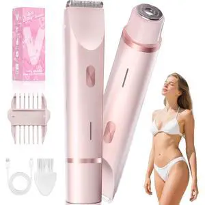 Bikini Trimmer Electric Razors for Women, Personal Shaver for Pubic Hair, Bikini Line, Legs, Underarms & Face, USB-C Rechargeable, Gentle on Sensitive Skin, Rinsable, Gift, Petal Pink Bikini Trimmer Electric Razors for Women, Personal Shaver for Pubic Hair, Bikini Line, Legs, Underarms & Face, USB-C Rechargeable, Gentle on Sensitive Skin, Rinsable, Gift, Petal Pink