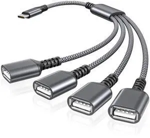 USB C to Four USB Cable Adapter 1FT,Type C Male to 4 USBA Female 2.0 Splitter,Thunderbolt 3 Multiple Multi Port Hub,Double Dual Cord Converter for Laptop,MacBook,iPhone 16 15,iPad USB C to Four USB Cable Adapter 1FT,Type C Male to 4 USBA Female 2.0 Splitter,Thunderbolt 3 Multiple Multi Port Hub,Double Dual Cord Converter for Laptop,MacBook,iPhone 16 15,iPad