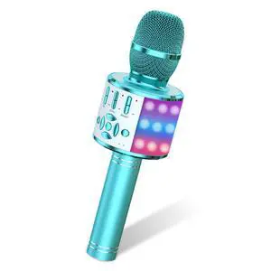 Kids Karaoke Microphone Machine Toys for Girls Bluetooth Microphone with LED Light, Children's Day Birthday Gift for Girls Boys 3 4 5 6 7 8 9 10 11 12 Year Old Kids Toys(Blue) Kids Karaoke Microphone Machine Toys for Girls Bluetooth Microphone with LED Light, Children's Day Birthday Gift for Girls Boys 3 4 5 6 7 8 9 10 11 12 Year Old Kids Toys(Blue)