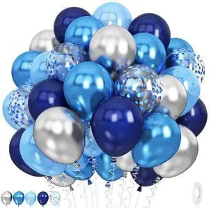Blue Silver Balloons for Boys, 60PCS Thick Retirement Birthday Balloon Men | 12 Inch Navy Royal Blue Metallic Silver Party Balloons for Men Happy Retirement Welcome Back Birthday Decorations Boys Blue Silver Balloons for Boys, 60PCS Thick Retirement Birthday Balloon Men | 12 Inch Navy Royal Blue Metallic Silver Party Balloons for Men Happy Retirement Welcome Back Birthday Decorations Boys