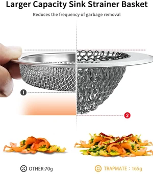 2 Pcs Kitchen Sink Drain Strainer, Stainless Steel Sink Strainer Basket with Easy Clean & Anti-Clog, Fits Garbage Disposal, Dishwasher Safe, Single & Double Bowl Sinks (Patented Product) 2 Pcs Kitchen Sink Drain Strainer, Stainless Steel Sink Strainer Basket with Easy Clean & Anti-Clog, Fits Garbage Disposal, Dishwasher Safe, Single & Double Bowl Sinks (Patented Product)