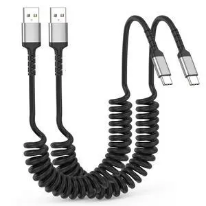 Car Carplay Cable 2Pack 3ft Coiled USB A to USB C Cable for Android Auto CarPlay, USB C Car Cable Fast Charging for iPhone 17 16 15 Samsung Galaxy S25 S24 S23, USB C Cable Coiled Car Carplay Cable 2Pack 3ft Coiled USB A to USB C Cable for Android Auto CarPlay, USB C Car Cable Fast Charging for iPhone 17 16 15 Samsung Galaxy S25 S24 S23, USB C Cable Coiled