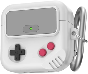 AirPods 5 case & airpods 4 case, Retro Game Design with Lock Compatible with AirPods 5 (2026) & 4 (2024), Anti-Drop Silicone Case cover with Carabiner, Easy Open /Close, Light gray AirPods 5 case & airpods 4 case, Retro Game Design with Lock Compatible with AirPods 5 (2026) & 4 (2024), Anti-Drop Silicone Case cover with Carabiner, Easy Open /Close, Light gray
