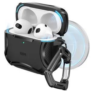 for AirPods 4 Case, Compatible with AirPods 4th Generation Case (2024), Compatible with MagSafe, Powerful Drop Protection, Magnetic Lid, Cyber Series, Black for AirPods 4 Case, Compatible with AirPods 4th Generation Case (2024), Compatible with MagSafe, Powerful Drop Protection, Magnetic Lid, Cyber Series, Black