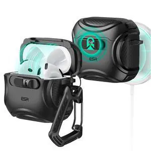 for AirPods 4 Case, Compatible with AirPods 4 Generation Case (2024) (USB-C), Compatible with MagSafe, Drop-Proof Lock, Easy Open, Cyber Series, Black for AirPods 4 Case, Compatible with AirPods 4 Generation Case (2024) (USB-C), Compatible with MagSafe, Drop-Proof Lock, Easy Open, Cyber Series, Black