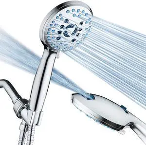 AquaCare High Pressure 8-mode Handheld Shower Head - Anti-clog Nozzles, Built-in Power Wash to Clean Tub, Tile & Pets, Extra Long 6 ft. Stainless Steel Hose, Wall & Overhead Brackets AquaCare High Pressure 8-mode Handheld Shower Head - Anti-clog Nozzles, Built-in Power Wash to Clean Tub, Tile & Pets, Extra Long 6 ft. Stainless Steel Hose, Wall & Overhead Brackets