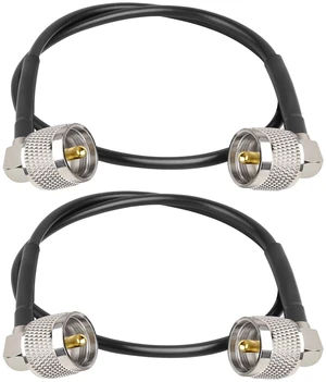CB Coax Cable - 2PCS 2FT RG58 PL-259 UHF Male to Male Right Angle Low Loss Jumper for CB Radio, HAM Radio, Antenna Analyzer, SWR Meter CB Coax Cable - 2PCS 2FT RG58 PL-259 UHF Male to Male Right Angle Low Loss Jumper for CB Radio, HAM Radio, Antenna Analyzer, SWR Meter