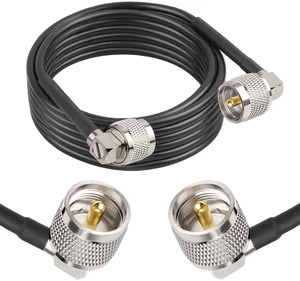 CB Coax Cable - 15FT RG58 PL-259 UHF Male to Male Right Angle Coaxial Cable Low Loss Cb Antenna Cable Jumper Cable for CB Radio, HAM Radio, Antenna Analyzer, SWR Meter CB Coax Cable - 15FT RG58 PL-259 UHF Male to Male Right Angle Coaxial Cable Low Loss Cb Antenna Cable Jumper Cable for CB Radio, HAM Radio, Antenna Analyzer, SWR Meter