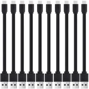6" Flat USB-A to USB-C Cable - 10-Pack Fast-Charging and Data Sync 6" Flat USB-A to USB-C Cable - 10-Pack Fast-Charging and Data Sync