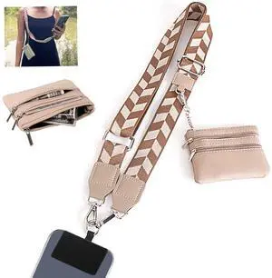 Clip and Go Strap for Phone with Wallet Crossbody, Adjustable Phone Lanyard with Wallet, Phone Strap with Zippered Pouch, Crossbody Phones Lanyards for All iPhone/iPhone 17 Pro Max, Khaki Clip and Go Strap for Phone with Wallet Crossbody, Adjustable Phone Lanyard with Wallet, Phone Strap with Zippered Pouch, Crossbody Phones Lanyards for All iPhone/iPhone 17 Pro Max, Khaki