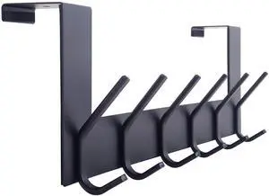 Over The Door Hooks Door Hanger,Over The Door Towel Rack with 6 Hooks for Hanging,Door Coat Towel Hanger Door Coat Rack,Black Over The Door Hooks Door Hanger,Over The Door Towel Rack with 6 Hooks for Hanging,Door Coat Towel Hanger Door Coat Rack,Black