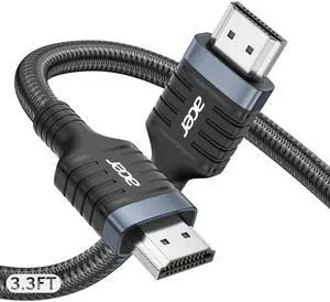 8K HDMI 2.1 Cable 3.3FT, 48Gbps Ultra High-Speed Braided Cord Supports 8K@60Hz, 4K@120Hz, HDR10+/HDCP 2.2 & ARC/eARC, Certified HDMI Cable Compatible with PS5, PS4, Xbox, Monitors, Laptops, HDTV 8K HDMI 2.1 Cable 3.3FT, 48Gbps Ultra High-Speed Braided Cord Supports 8K@60Hz, 4K@120Hz, HDR10+/HDCP 2.2 & ARC/eARC, Certified HDMI Cable Compatible with PS5, PS4, Xbox, Monitors, Laptops, HDTV