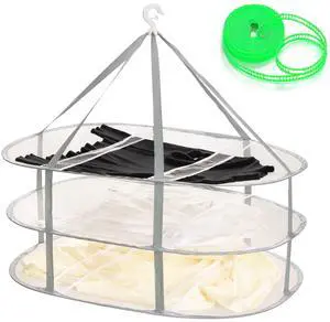 3-Tier Folding Mesh Clothes Hanging Dryer, Sweater Drying Rack, Large Laundry Drying Rack, Lay fold Flat Dry Hanger, Mesh Clothes Hanging Dryer - XL(3Tier) 3-Tier Folding Mesh Clothes Hanging Dryer, Sweater Drying Rack, Large Laundry Drying Rack, Lay fold Flat Dry Hanger, Mesh Clothes Hanging Dryer - XL(3Tier)