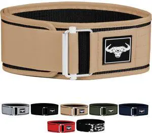 Quick Locking Premium Weight Lifting Belt - Back Support for Powerlifting, Cross Training & Gym Bodybuilding - 4 Inch Nylon Men and Women with Metal Buckle for Core Stability Khaki S Quick Locking Premium Weight Lifting Belt - Back Support for Powerlifting, Cross Training & Gym Bodybuilding - 4 Inch Nylon Men and Women with Metal Buckle for Core Stability Khaki S