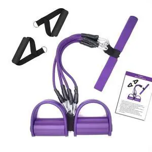 Foot Pedal Resistance Band with Handle, 4-Tube Elastic Pull Rope, Home Gym Fitness Equipment for Full Body Workout, Sit-Up, Yoga, Stretching, Abs, Chest, Shoulders, Back, Waist, Arms, Legs Training Foot Pedal Resistance Band with Handle, 4-Tube Elastic Pull Rope, Home Gym Fitness Equipment for Full Body Workout, Sit-Up, Yoga, Stretching, Abs, Chest, Shoulders, Back, Waist, Arms, Legs Training