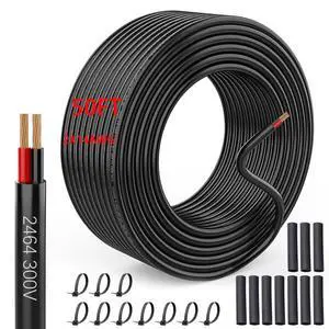 50FT 14 Gauge Wire, 2 Conductor Electrical Wire, 14 AWG Pure Copper Cable Wire Stranded PVC Cord, 12V Low Voltage/Flexible Cable for Automotive, Marine, LED Strips Lamps Lighting 50FT 14 Gauge Wire, 2 Conductor Electrical Wire, 14 AWG Pure Copper Cable Wire Stranded PVC Cord, 12V Low Voltage/Flexible Cable for Automotive, Marine, LED Strips Lamps Lighting