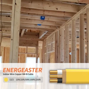 Solid Indoor 12/2 W/G NMB Cable 25ft, Electrical Wire, Yellow 25FT NMB Cable 12 Gauge Wire 2 Conductors 600V Bare Copper Non-Metallic Sheathed Solid Indoor Residential Wire, UL Listed Solid Indoor 12/2 W/G NMB Cable 25ft, Electrical Wire, Yellow 25FT NMB Cable 12 Gauge Wire 2 Conductors 600V Bare Copper Non-Metallic Sheathed Solid Indoor Residential Wire, UL Listed