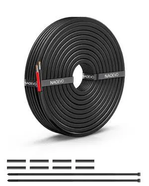14 Gauge Wire 2 Conductor Electrical Wire, 14 AWG Stranded PVC Cord, 12V Low Voltage/Tinned Copper/Flexible Cable for Automotive Wiring, Lamp Cord, Marine Cable (15FT) 14 Gauge Wire 2 Conductor Electrical Wire, 14 AWG Stranded PVC Cord, 12V Low Voltage/Tinned Copper/Flexible Cable for Automotive Wiring, Lamp Cord, Marine Cable (15FT)