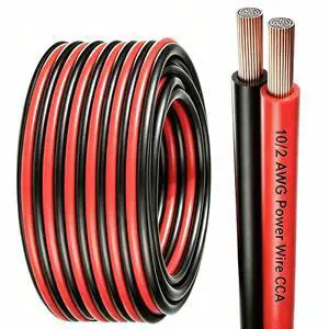 10 Gauge Wire 10 FT Copper Clad Aluminum CCA 600V, 10/2 AWG Flexible Car Amplifier Power Cable for Automotive, Audio, RV, Trailer, Battery and Speaker 10 Gauge Wire 10 FT Copper Clad Aluminum CCA 600V, 10/2 AWG Flexible Car Amplifier Power Cable for Automotive, Audio, RV, Trailer, Battery and Speaker