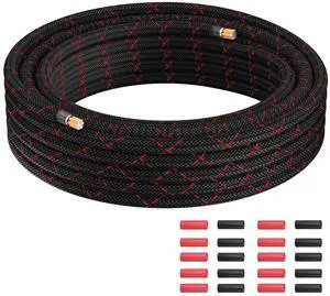 8 Gauge Wire 20FT, Primary Automotive Power or Ground Wire, Battery Cable, Nylon Braided Jacket, Copper Clad Aluminum, Car Audio Amplifier RV Trailer Electrical Wire, with 10 Heat Shrink Tubing, Black 8 Gauge Wire 20FT, Primary Automotive Power or Ground Wire, Battery Cable, Nylon Braided Jacket, Copper Clad Aluminum, Car Audio Amplifier RV Trailer Electrical Wire, with 10 Heat Shrink Tubing, Black