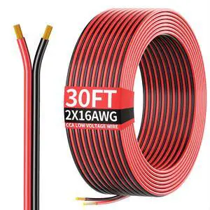 30FT 16AWG, 16/2 AWG Red Black Hookup Electrical Wire LED Strips Extension Cord 12V/24V DC Cable, 16 Gauge Wire 2 Conductors Flexible Low Voltage Cable for in-Home, Autos, Schools use 30FT 16AWG, 16/2 AWG Red Black Hookup Electrical Wire LED Strips Extension Cord 12V/24V DC Cable, 16 Gauge Wire 2 Conductors Flexible Low Voltage Cable for in-Home, Autos, Schools use