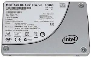 SSDSC2BX480G4K Intel DC S3610 2.5" 480GB Sata 3 6.0GB/S SSD Drive 16-100752-01 SSD - Solid State Drives SSDSC2BX480G4K Intel DC S3610 2.5" 480GB Sata 3 6.0GB/S SSD Drive 16-100752-01 SSD - Solid State Drives