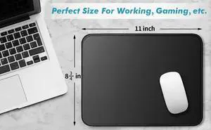 Mouse Pad 11 x 8.7 in, Smooth & Stable Mousepad with Stitched Edges and Non-Slip Base, Smooth Cloth Surface Computer Black Mouse Pad. Clean Desk Essential for Work, Study & Home Office Mouse Pad 11 x 8.7 in, Smooth & Stable Mousepad with Stitched Edges and Non-Slip Base, Smooth Cloth Surface Computer Black Mouse Pad. Clean Desk Essential for Work, Study & Home Office