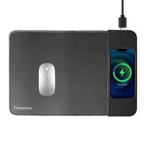 15W Wireless Charging Mouse Pad, 2 in 1 Desk Pad with Non-Slip Rubber Base, Fast Qi Wireless Charger for iPhone/Computers/Home Charging Devices, 12.8 * 8.5in Mouse Pad - Gray 15W Wireless Charging Mouse Pad, 2 in 1 Desk Pad with Non-Slip Rubber Base, Fast Qi Wireless Charger for iPhone/Computers/Home Charging Devices, 12.8 * 8.5in Mouse Pad - Gray