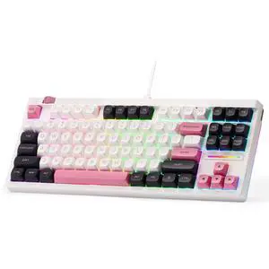 K729 80% Wired Gasket RGB Gaming Keyboard, 87 Keys TKL Mechanical Keyboard w/Knob Control, Mix-Color PBT Keycaps, Hot-Swap South-Facing Socket & 5-Layer Dampener, Custom Linear Switch K729 80% Wired Gasket RGB Gaming Keyboard, 87 Keys TKL Mechanical Keyboard w/Knob Control, Mix-Color PBT Keycaps, Hot-Swap South-Facing Socket & 5-Layer Dampener, Custom Linear Switch