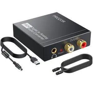 192KHz Digital to Analog Audio Converter DAC Digital Optical to RCA Analog L/R Converter, SPDIF Toslink Optical to 3.5mm Jack Adapter for PS3 HD DVD PS4 Amp Apple TV Home Cinema -Aluminum Alloy 192KHz Digital to Analog Audio Converter DAC Digital Optical to RCA Analog L/R Converter, SPDIF Toslink Optical to 3.5mm Jack Adapter for PS3 HD DVD PS4 Amp Apple TV Home Cinema -Aluminum Alloy