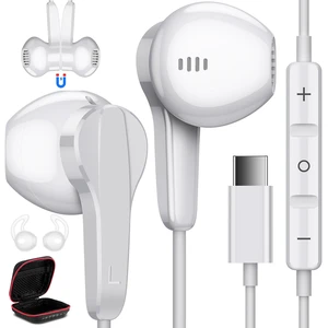 USB C Headphones for Google Pixel 11 10 9 Pro XL Fold 8 a 7, White Type C Earphone Wired Earbud with Mic Stereo Cord Ear Bud for iPhone 17 Air 16 15 18 Pro Max Duo/Galaxy S26 S25 Ultra S24 S23 USB C Headphones for Google Pixel 11 10 9 Pro XL Fold 8 a 7, White Type C Earphone Wired Earbud with Mic Stereo Cord Ear Bud for iPhone 17 Air 16 15 18 Pro Max Duo/Galaxy S26 S25 Ultra S24 S23
