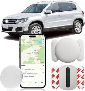 Mini GPS Tracker for Vehicles No Monthly Fee Magnetic GPS Tracker Full USA Coverage Hidden Car Locator Works with Apple Find My(iOS Only) with Magnetic Waterproof Case. (White) Mini GPS Tracker for Vehicles No Monthly Fee Magnetic GPS Tracker Full USA Coverage Hidden Car Locator Works with Apple Find My(iOS Only) with Magnetic Waterproof Case. (White)