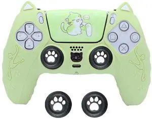 BRHE PS5 Controller Skin, Anti-Slip Controller Cover Case with Thumb Grip Caps for PlayStation 5 DualSense Wireless Grass Green BRHE PS5 Controller Skin, Anti-Slip Controller Cover Case with Thumb Grip Caps for PlayStation 5 DualSense Wireless Grass Green