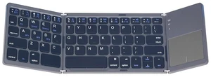 3-Fold Wireless Bluetooth Keyboard with Touchpad, Portable Mini Keyboard Mouse Combo, 64 Keys, Rechargeable, for iPad/iPhone/Android/Windows/Mac