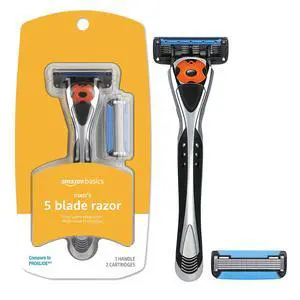 5-Blade MotionSphere Razor for Men with Dual Lubrication and Precision Beard Trimmer, Handle & 2 Cartridges (Cartridges fit Amazon Basics Razor Handles only) (Previously Solimo) 5-Blade MotionSphere Razor for Men with Dual Lubrication and Precision Beard Trimmer, Handle & 2 Cartridges (Cartridges fit Amazon Basics Razor Handles only) (Previously Solimo)