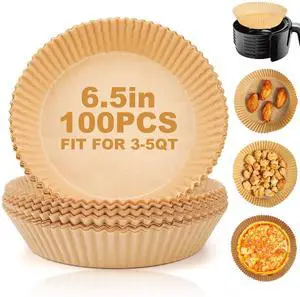 Air Fryer Paper Liners Disposable: 100PCS Round Airfryer Oven Insert Parchment Sheets Grease and Water Proof Non Stick Basket Liners for Baking Cooking from ctizne Air Fryer Paper Liners Disposable: 100PCS Round Airfryer Oven Insert Parchment Sheets Grease and Water Proof Non Stick Basket Liners for Baking Cooking from ctizne
