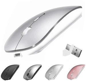 Wireless Mouse for MacBook Air iMac Mac Pro Laptop Desktop Computer, Rechargeable Silent Wireless Mouse USB C with Jiggler for Surface Pro (Bluetooth 5.2/3.0, 2.4G USB A, Type-C Receiver) Wireless Mouse for MacBook Air iMac Mac Pro Laptop Desktop Computer, Rechargeable Silent Wireless Mouse USB C with Jiggler for Surface Pro (Bluetooth 5.2/3.0, 2.4G USB A, Type-C Receiver)