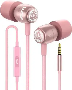 Clamor Wired Earbuds in-Ear Headphones, 5 Years Warranty, Earphones with Microphone, Noise Isolating Ear Buds, Memory Foam for iPhone, Samsung, School Students, Kids, Women, Small Ears - Pink Clamor Wired Earbuds in-Ear Headphones, 5 Years Warranty, Earphones with Microphone, Noise Isolating Ear Buds, Memory Foam for iPhone, Samsung, School Students, Kids, Women, Small Ears - Pink