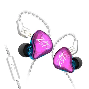 KZ ZST X Hybrid in-Ear Earphones with Mic, Purple HiFi Musician Monitor Earbuds, Detachable 2-Pin Cable, 10mm DD+BA, Noise-Isolating, In-Ear Headphones, Gaming IEM KZ ZST X Hybrid in-Ear Earphones with Mic, Purple HiFi Musician Monitor Earbuds, Detachable 2-Pin Cable, 10mm DD+BA, Noise-Isolating, In-Ear Headphones, Gaming IEM