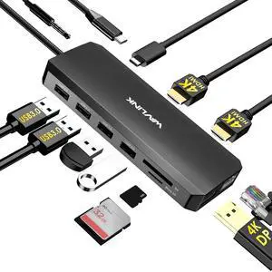 Laptop Docking Station Dual Monitor/Triple Display for Windows OS | USB C Hub with 2 HDMI, DisplayPort, 100W PD in, Gigabit Ethernet, USB 3.0/ 2.0 Ports, SD/TF Card Reader, Audio Laptop Docking Station Dual Monitor/Triple Display for Windows OS | USB C Hub with 2 HDMI, DisplayPort, 100W PD in, Gigabit Ethernet, USB 3.0/ 2.0 Ports, SD/TF Card Reader, Audio