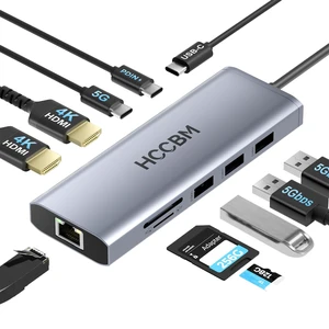 USB C Laptop Docking Station Dual HDMI Monitor, 10-in-1 USBC Hub Dongle Dock with 2 HDMI 4K@60Hz, PD Charging, SD/Micro SD for Laptop MacBook/HP/Dell/Surface/Thinkpad USB C Laptop Docking Station Dual HDMI Monitor, 10-in-1 USBC Hub Dongle Dock with 2 HDMI 4K@60Hz, PD Charging, SD/Micro SD for Laptop MacBook/HP/Dell/Surface/Thinkpad