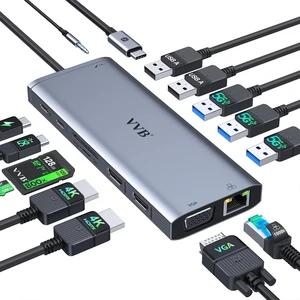 USB C Docking Station Dual Monitor HDMI for Dell HP Lenovo Laptop,14 in 1 Docking Station to 2 HDMI Port 4K+VGA USB Type C Hub Multiport Adapter Dongle Dock,USB C to Ethernet+5 USB+SD/TF+100W PD+Audio USB C Docking Station Dual Monitor HDMI for Dell HP Lenovo Laptop,14 in 1 Docking Station to 2 HDMI Port 4K+VGA USB Type C Hub Multiport Adapter Dongle Dock,USB C to Ethernet+5 USB+SD/TF+100W PD+Audio