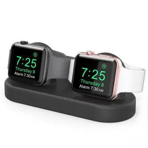 Dual Charger Stand Holder (Charger Not Included) Compatible with Apple Watch Ultra 3/2/1, SE 3/2/1, Series 11 10 9 8 7 6 5 4 3 Silicone Double iWatch Charging Stand Dual Charger Stand Holder (Charger Not Included) Compatible with Apple Watch Ultra 3/2/1, SE 3/2/1, Series 11 10 9 8 7 6 5 4 3 Silicone Double iWatch Charging Stand