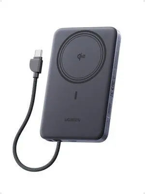 Magflow Air Qi2 Magnetic Power Bank 10000mAh, 15W Wireless Portable Charger with Built-in USB-C Cable, 30W Fast Charging Battery Pack, MagSafe Compatible for iPhone 17/16/15/14 Pro Max, Grey Magflow Air Qi2 Magnetic Power Bank 10000mAh, 15W Wireless Portable Charger with Built-in USB-C Cable, 30W Fast Charging Battery Pack, MagSafe Compatible for iPhone 17/16/15/14 Pro Max, Grey