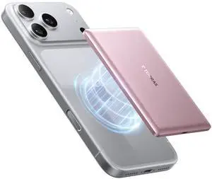 MiniMag Power Bank, Ultra Slim 5,000mAh Wireless Portable Charger with USB-C Cable, Fast Charging iPhone Air MagSafe Battery Pack, Compatible Charger for iPhone 17/16/15/14/13/12, Azalea Pink MiniMag Power Bank, Ultra Slim 5,000mAh Wireless Portable Charger with USB-C Cable, Fast Charging iPhone Air MagSafe Battery Pack, Compatible Charger for iPhone 17/16/15/14/13/12, Azalea Pink