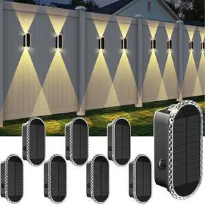 Solar Fence Lights Outdoor - 3000/4000/6000K 3 Modes, IP65 Waterproof Fence Lights Solar Powered, Up & Down Lighting Solar Wall Lights Outdoor for Backyard/Garden/Patio/Garage and Wall decor (8 pack) Solar Fence Lights Outdoor - 3000/4000/6000K 3 Modes, IP65 Waterproof Fence Lights Solar Powered, Up & Down Lighting Solar Wall Lights Outdoor for Backyard/Garden/Patio/Garage and Wall decor (8 pack)