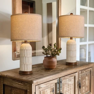 22" Bedside Table Lamps Set of 2, Farmhouse Lamp with USB A+C,Brown Vintage Nightstand Lamp for Bedroom, Retro Design, Home Decor for living Room, Nursery, Home Office, End Side table 22" Bedside Table Lamps Set of 2, Farmhouse Lamp with USB A+C,Brown Vintage Nightstand Lamp for Bedroom, Retro Design, Home Decor for living Room, Nursery, Home Office, End Side table