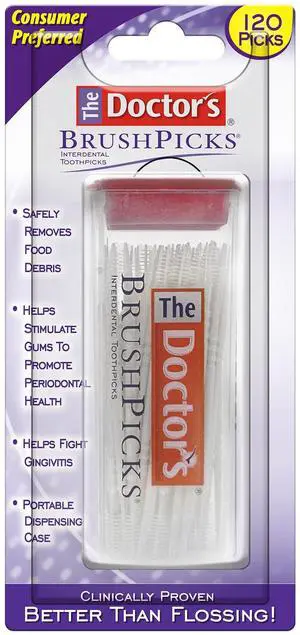 The Doctor's BrushPicks, Interdental Brushes & Dental Picks, Gently Remove Food Debris from Braces & Dental Work, 120 Count The Doctor's BrushPicks, Interdental Brushes & Dental Picks, Gently Remove Food Debris from Braces & Dental Work, 120 Count