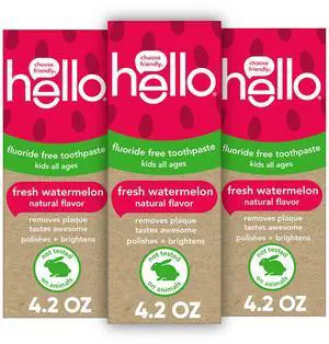 Fresh Watermelon Fluoride Free Kids Toothpaste, 4.2 Oz Tube (Pack of 3) Fresh Watermelon Fluoride Free Kids Toothpaste, 4.2 Oz Tube (Pack of 3)